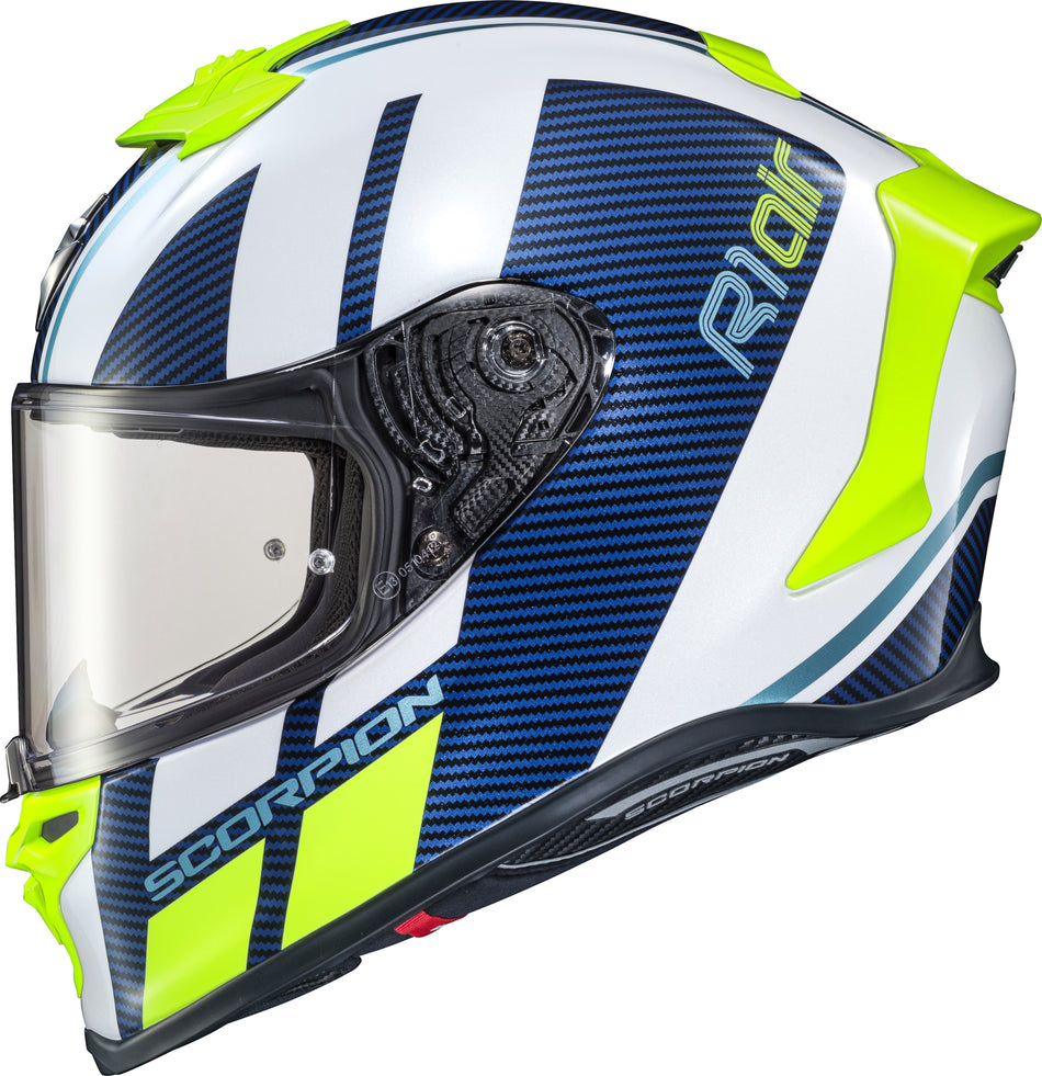 SCORPION EXO Exo-R1 Air Full Face Helmet Corpus White/Blue Sm R1-1013