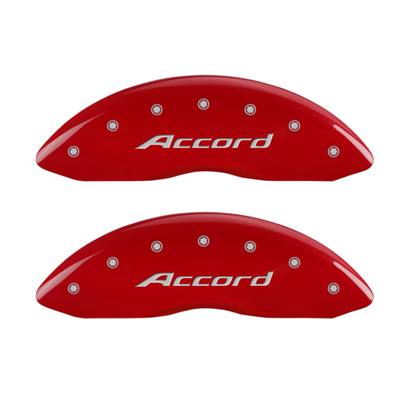 MGP 4 Caliper Covers Engraved Front Accord Engraved Rear Accord Red finish silver ch 20219SACCRD