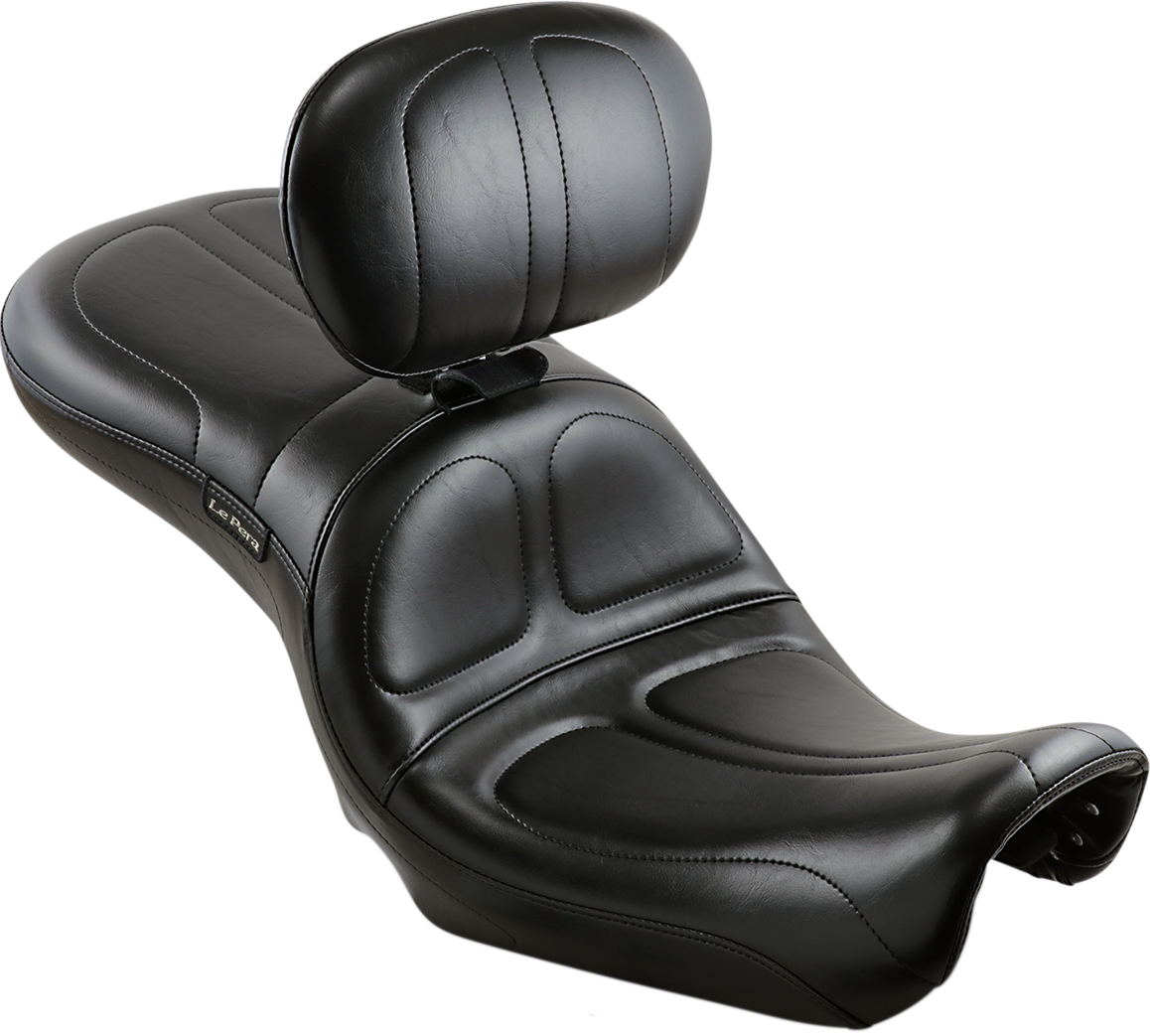 LE PERA Maverick Seat - With Backrest - Stitched - Black - FXD '06-'17 LK-970BR