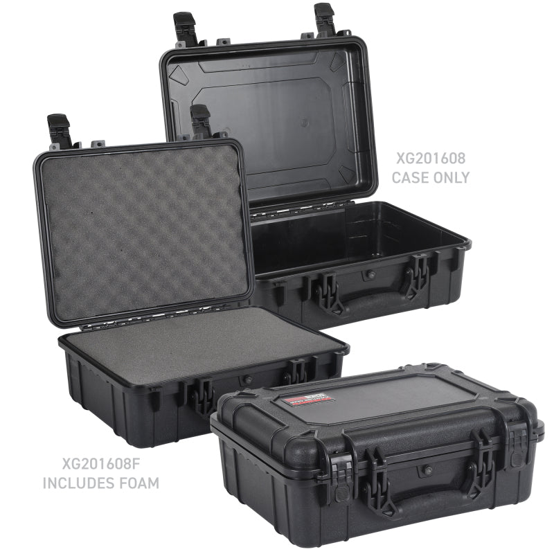 Go Rhino XVenture Gear Hard Case - Large 20in. / Lockable / IP67 / Automatic Air Valve - Tex. Black XG201608