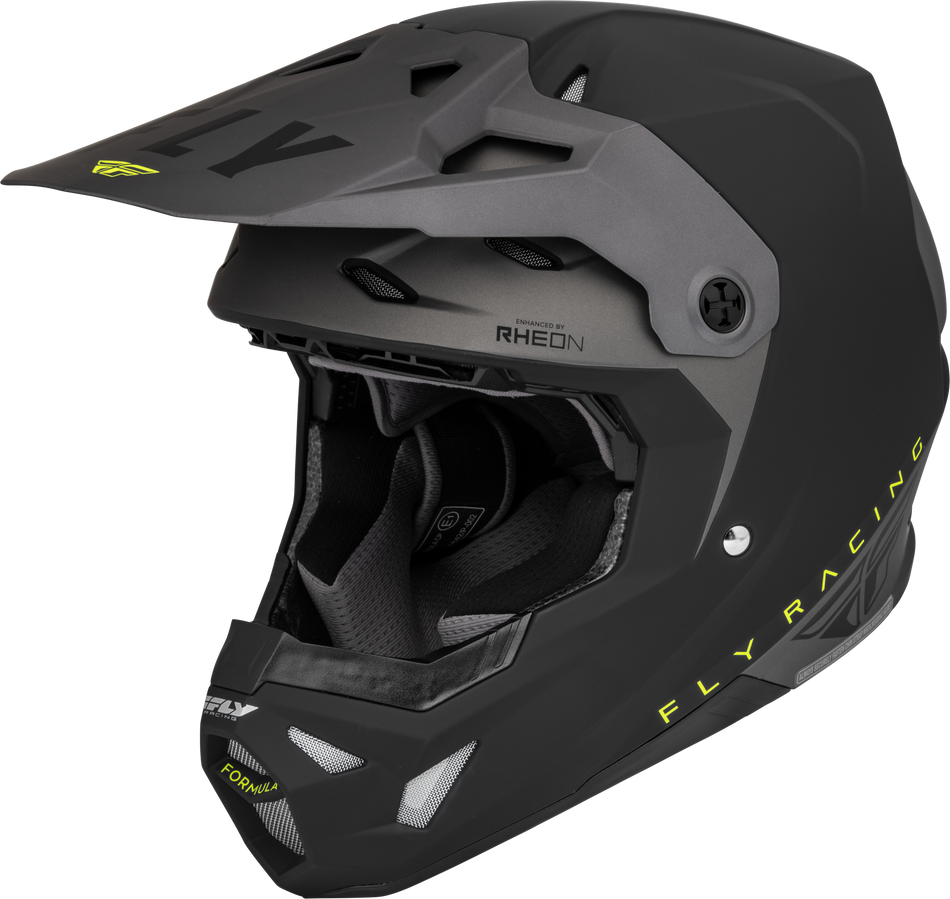 FLY RACING Formula Cp Slant Helmet Matte Black/Grey/Hi-Vis Xs 73-0030XS