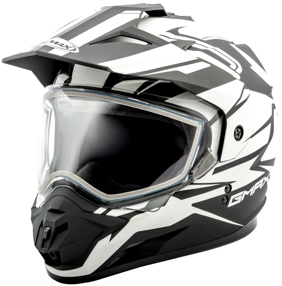 GMAX Gm-11s Dual-Sport Vertical Snow Helmet Matte Blk/White Xs G2111433 F.TC-15