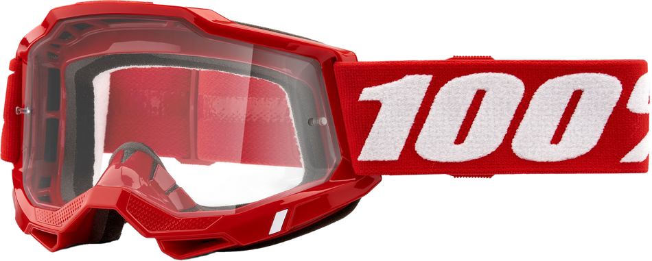 100% Accuri 2 Otg Goggle Neon Red Clear Lens 50018-00005