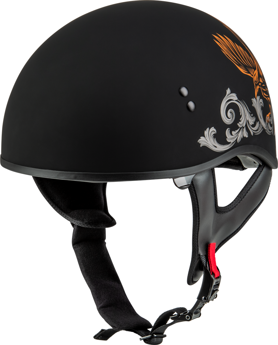 GMAX Hh-65 Corvus Helmet Matte Black/Silver/Orange Md H16510945