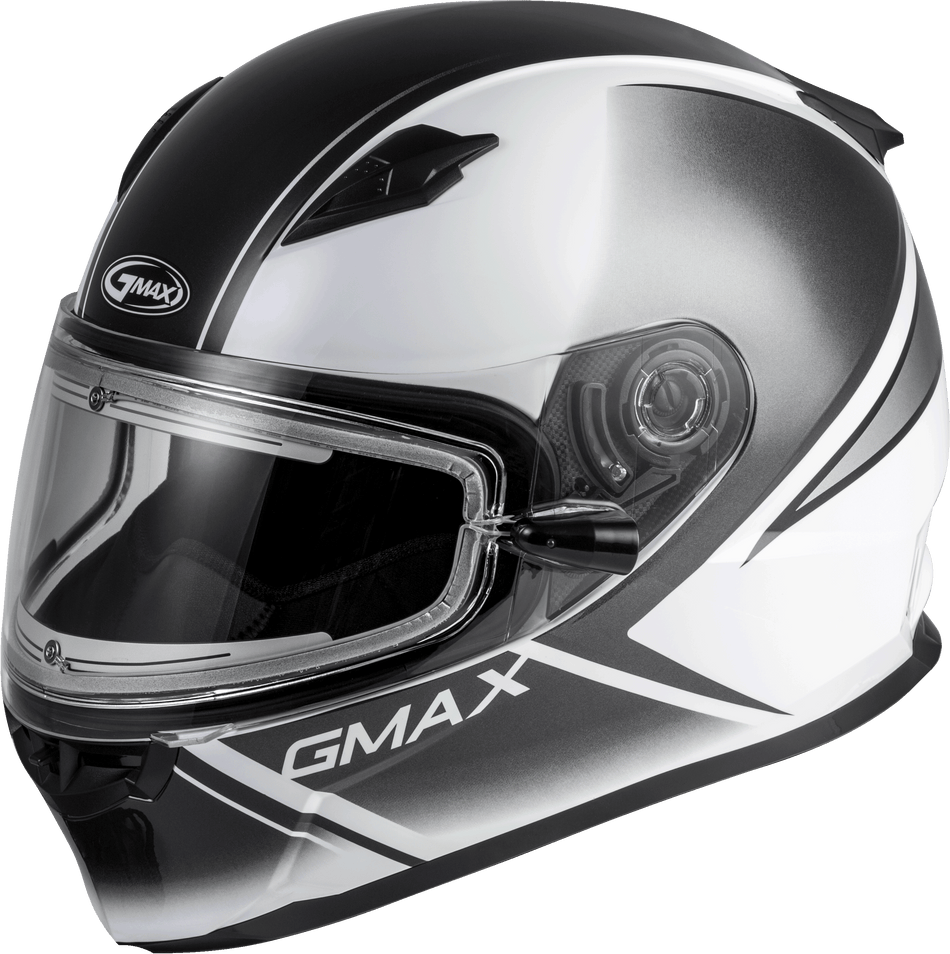 GMAX Ff-49s Hail Snow Helmet W/Elec Shield White/Black Lg G4491016