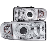 ANZO 1994-2001 Dodge Ram Projector Headlights w/ Halo Chrome 111195