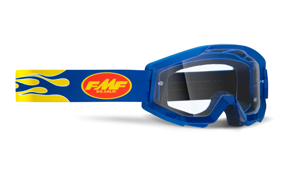 FMF VISION Powercore Goggle Flame Navy Clear Lens F-50050-00007