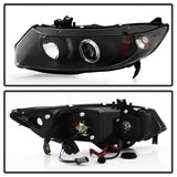 Spyder Honda Civic 06-08 2Dr Projector Headlights LED Halo Black High H1 Low H1 PRO-YD-HC06-2D-HL-BK 5010780