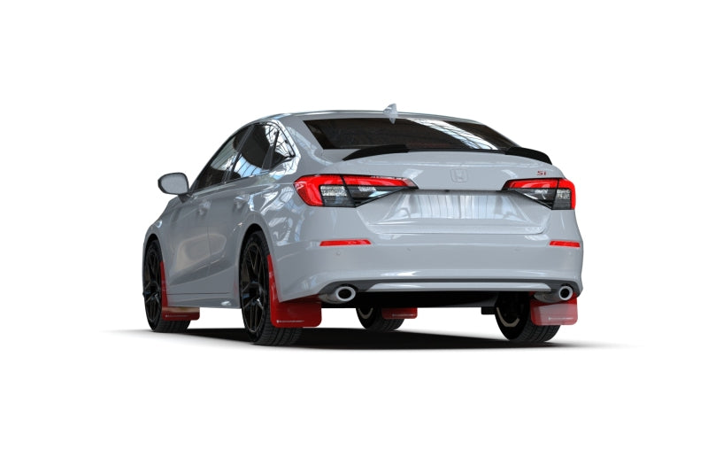 Rally Armor 2022 Honda Civic (Incl. Si/Sport/Touring) Black UR Mud Flap w/ Red Logo MF90-UR-BLK/RD