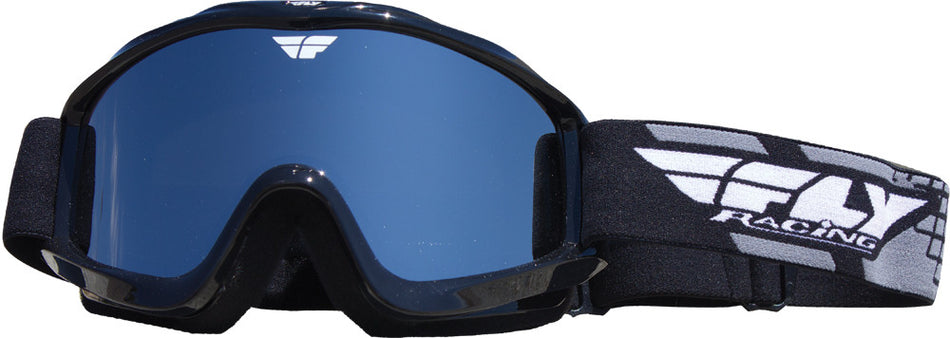 FLY RACING Black Focus Snow Goggle W/ Chrome/Smoke Lens 37-2280