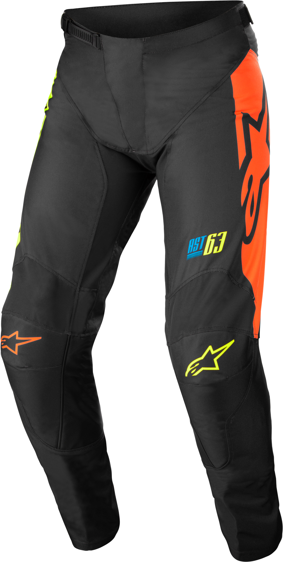ALPINESTARS Youth Racer Compass Pants Black/Yellow Fluo/Coral Sz 22 3742122-1534-22