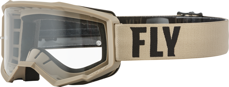 FLY RACING Focus Goggle Khaki/Brown W/ Clear Lens 37-51137