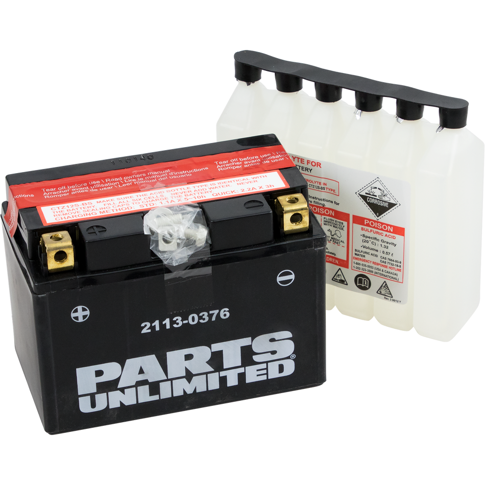 Parts Unlimited Agm Battery - Ytz12s-Bs Ctz12s-Bs