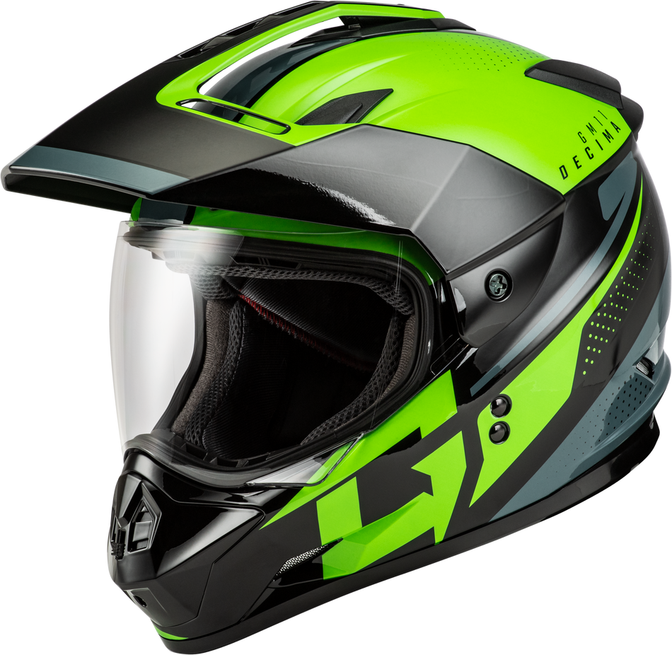 GMAX Gm-11 Decima Helmet Black/Green Xs A11161093