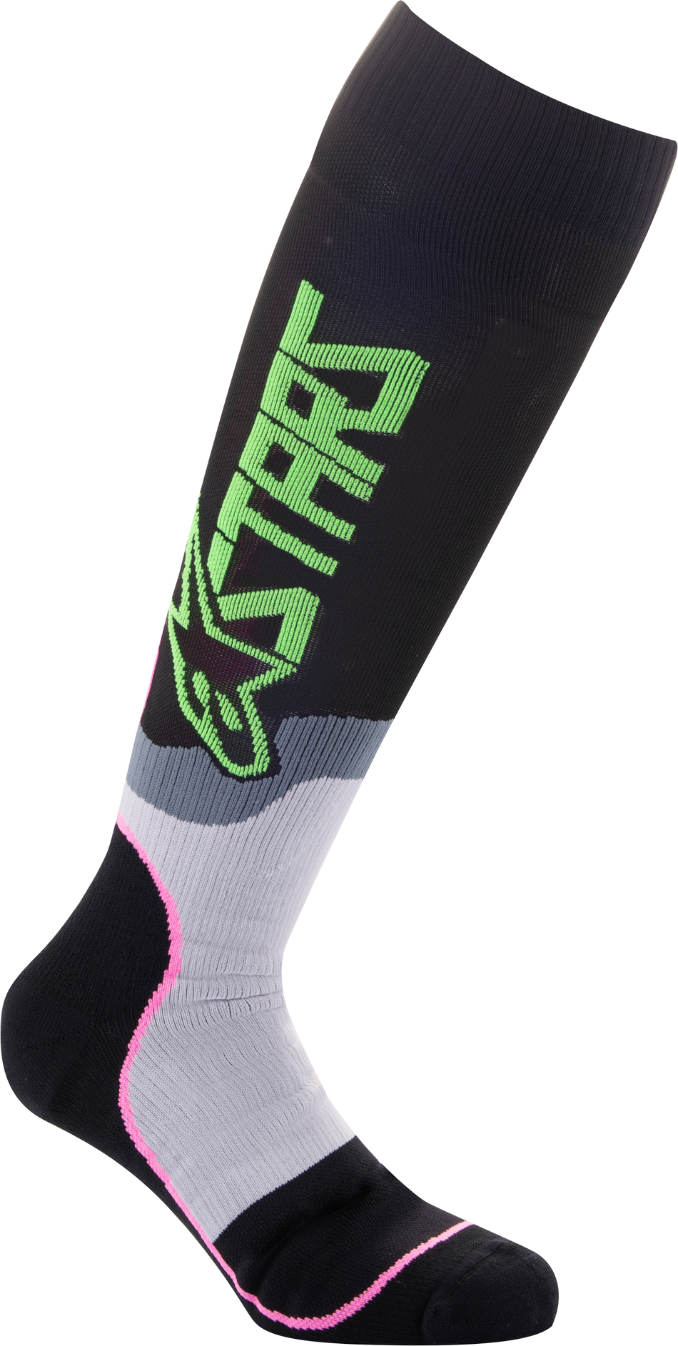 ALPINESTARS Mx Plus-2 Socks Black/Green Neon/Pink Fluo Lg 4701920-1669-L