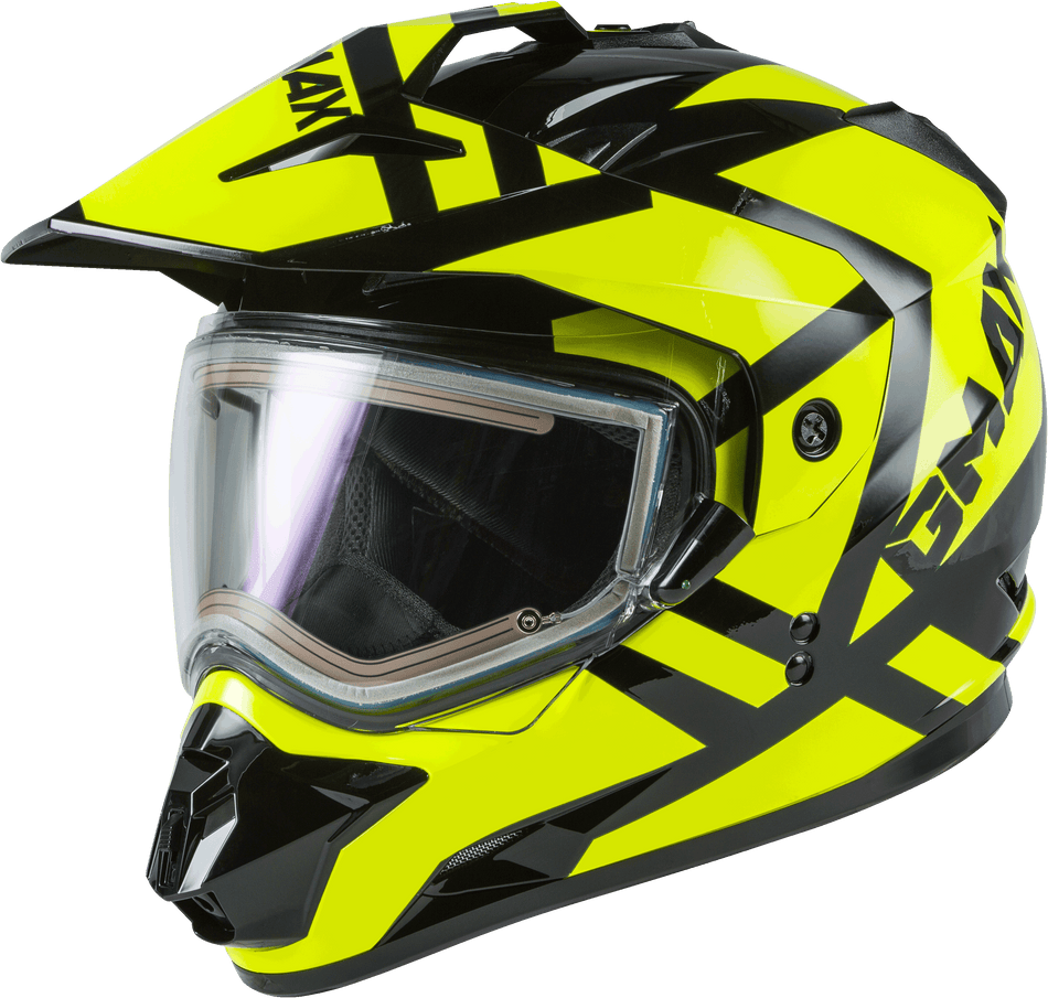 GMAX Gm-11s Trapper Snow Helmet W/Elec Shield Black/Hi-Vis Md G4112775