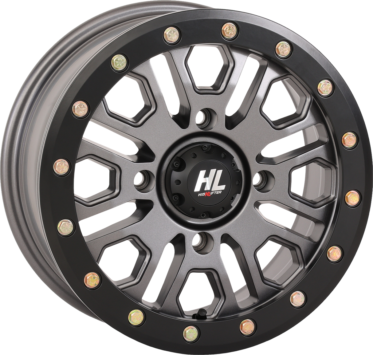 Rueda HIGH LIFTER - HL23 Beadlock - Delantera/Trasera - Gris metalizado - 15x7 - 4/137 - 5+2 (+38 mm) 15HL23-1537