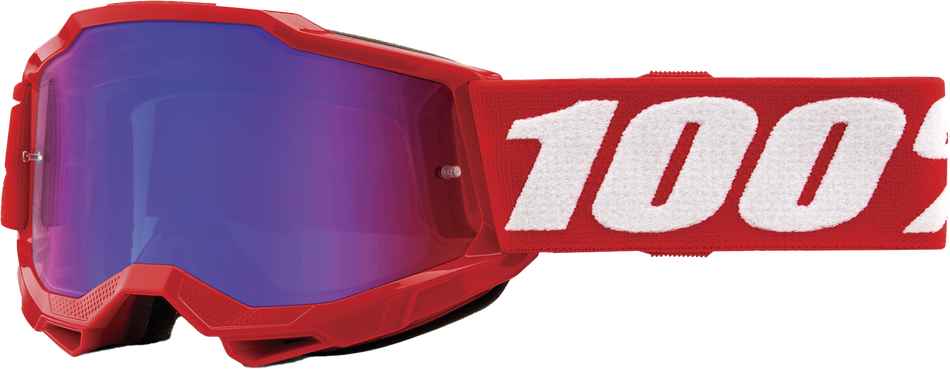 100% Accuri 2 Junior Goggle Neon Red Mirror Red/Blue Lens 50025-00002