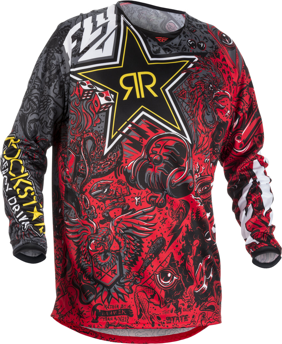 FLY RACING Kinetic Rockstar Jersey Red/Black 2x 371-6612X