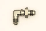 DeatschWerks 6AN Male Flare To 6AN Male Flare Bulkhead Adapter 90-Degree (Incl. Nut) 06-02-0710