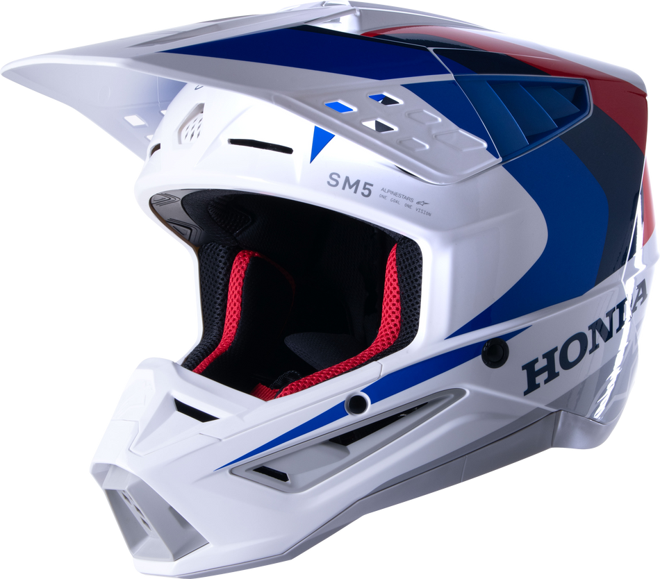 ALPINESTARS Honda S-M5 Helmet White/Blue/Red Glossy Md 8308123-2217-M