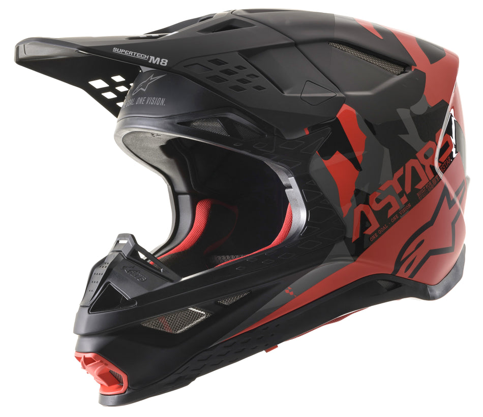 ALPINESTARS S.Tech S-M8 Echo Helmet Black/Grey/Red Fluo/M&g 2x 8302621-1116-2XL