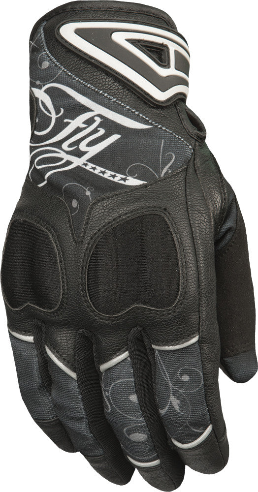 FLY RACING Women's Venus Gloves Black/Grey Lg #5884 476-6120~4
