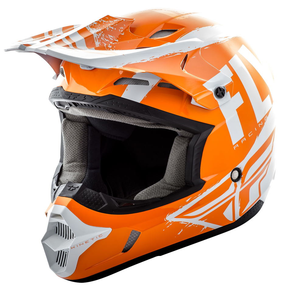 FLY RACING Kinetic Burnish Helmet Orange/White/Grey 2x 73-3398-9-2X