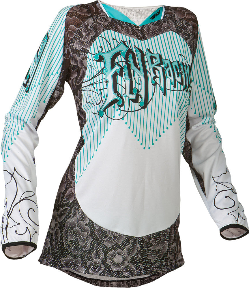 FLY RACING Kinetic Ladies Jersey Teal/White Yx 368-624YX