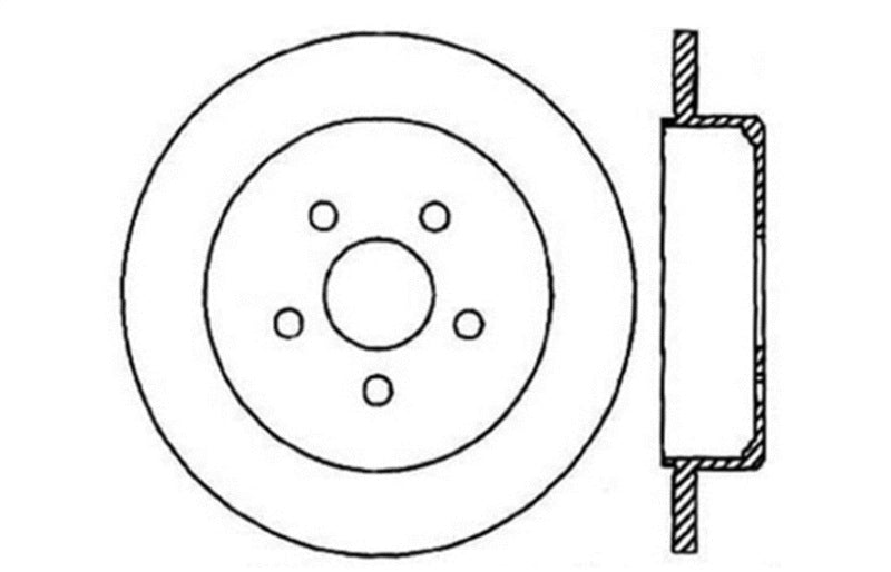 StopTech 03-09 Chrysler PTCruiser Tur / 03-05 Dodge Neon SRT-4 Rear Left Slotted & Drilled Rotor 127.63054L