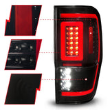 ANZO 19-22 Ford Ranger Full LED Taillights w/ Lightbar Sequential Signal Black Housing/Smoke Lens 311447