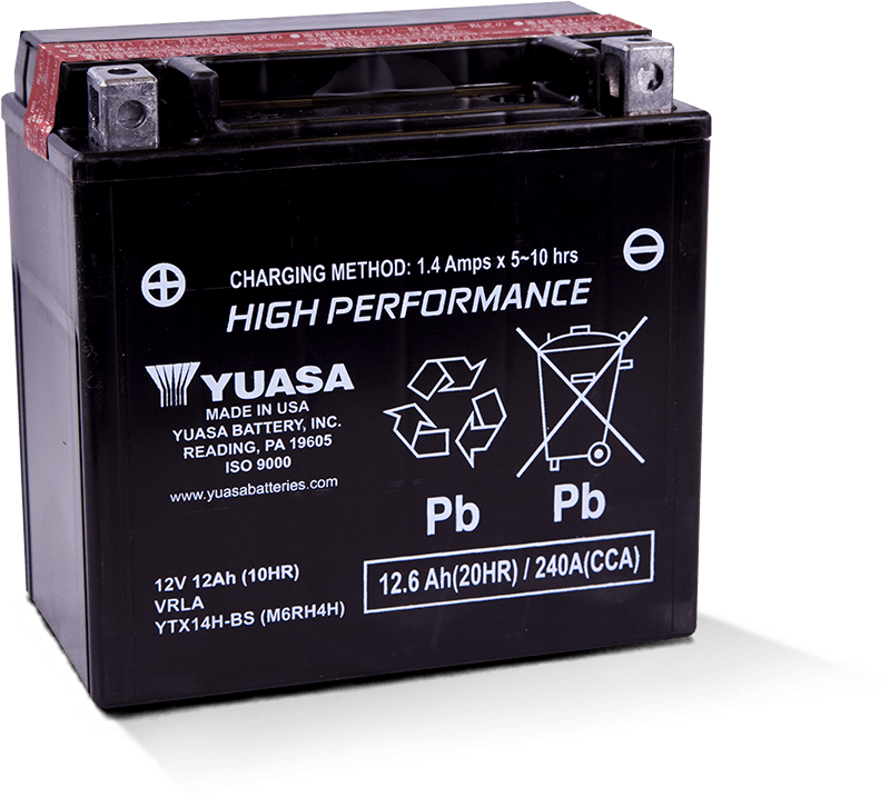 Yuasa YTX14H-BS High Performance AGM 12 Volt Battery (Bottle Supplied)