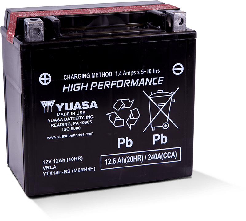 Yuasa YTX14H-BS High Performance AGM 12 Volt Battery (Bottle Supplied) YUAM6RH4H