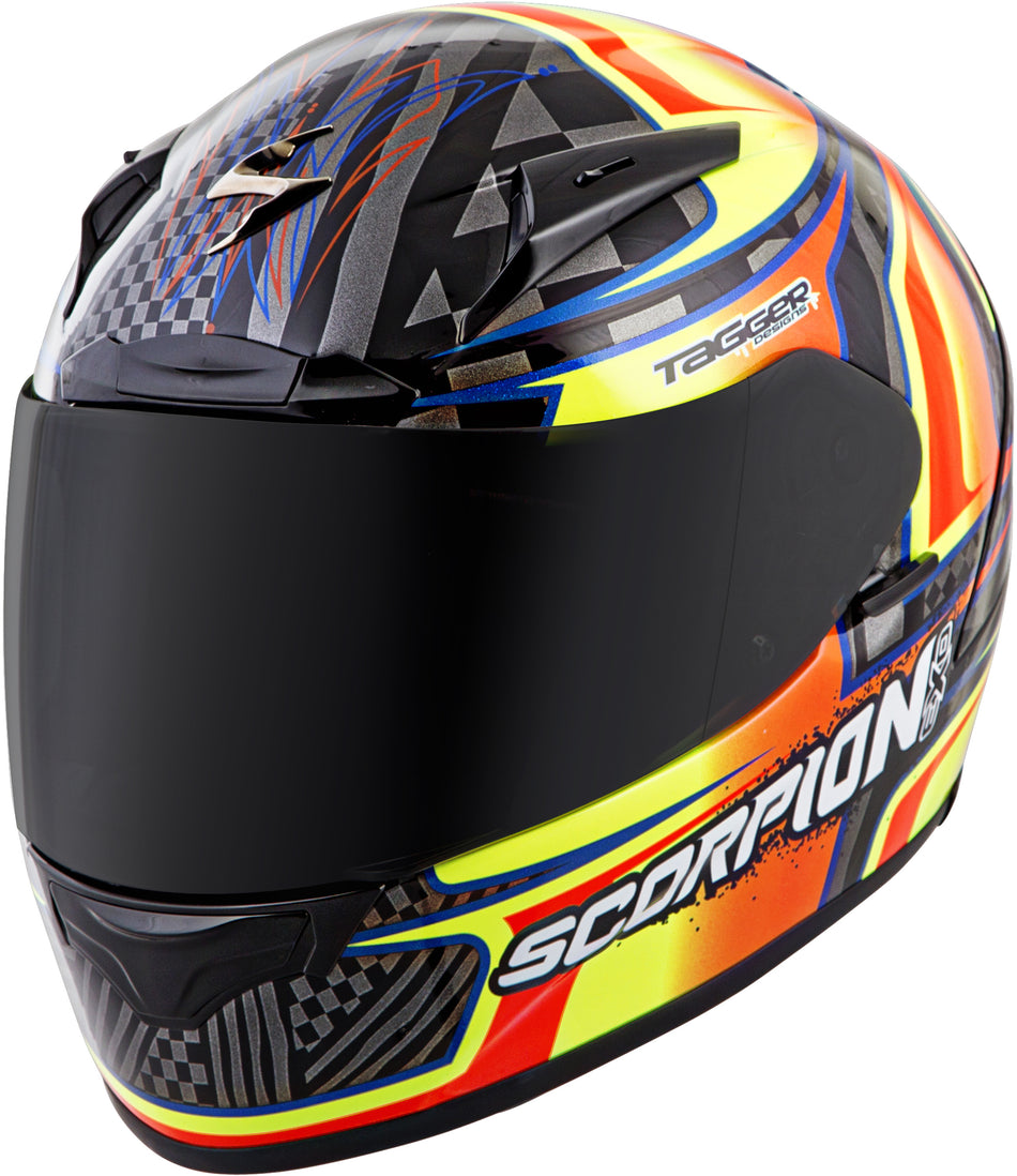 SCORPION EXO Exo-R2000 Full-Face Helmet Ensenada Black/Orange Md 200-4794