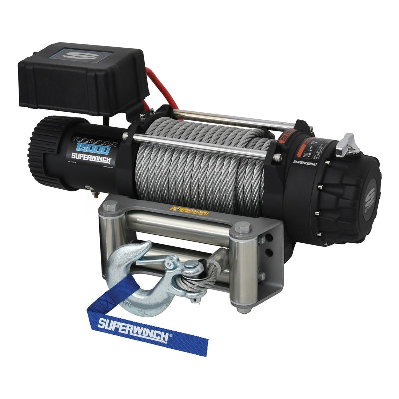 Superwinch 15000 LBS 12V DC 7/16in x 82ft Wire Rope Tiger Shark 11500 Winch 1515000