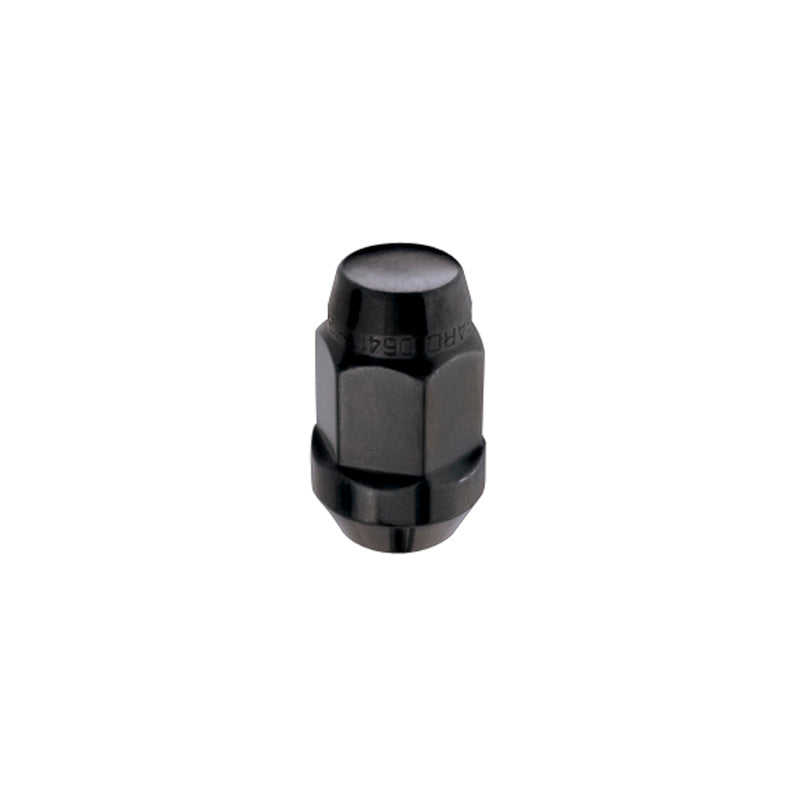 McGard Hex Lug Nut (Cone Seat Bulge Style) M14X1.5 / 22mm Hex / 1.635in. Length (4-Pack) - Black 64074