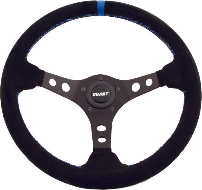 GRANT Suede Series Steering Wheel Black/Blue 696