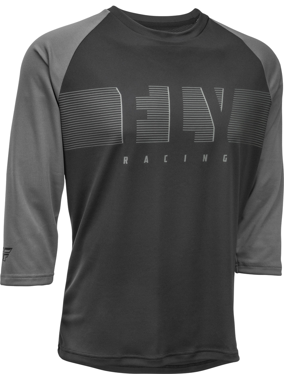 FLY RACING Ripa 3/4 Sleeve Jersey Black/Charcoal Grey 2x 352-80662X