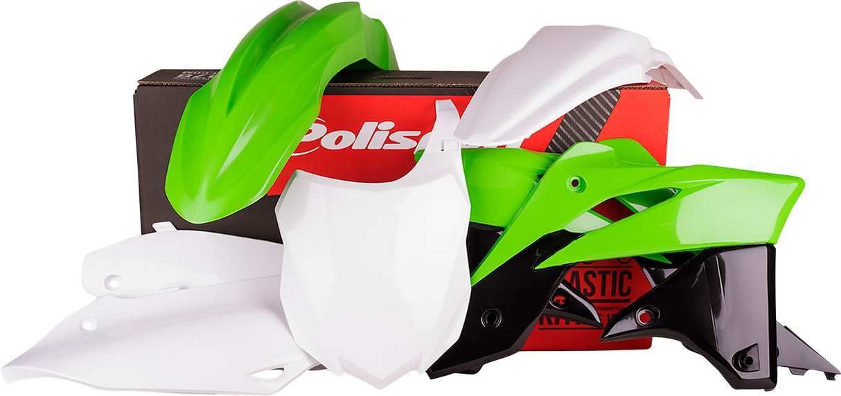 POLISPORT Body Kit - Complete - '14 - '15 OEM Green/Black/White - KX 250F 90625