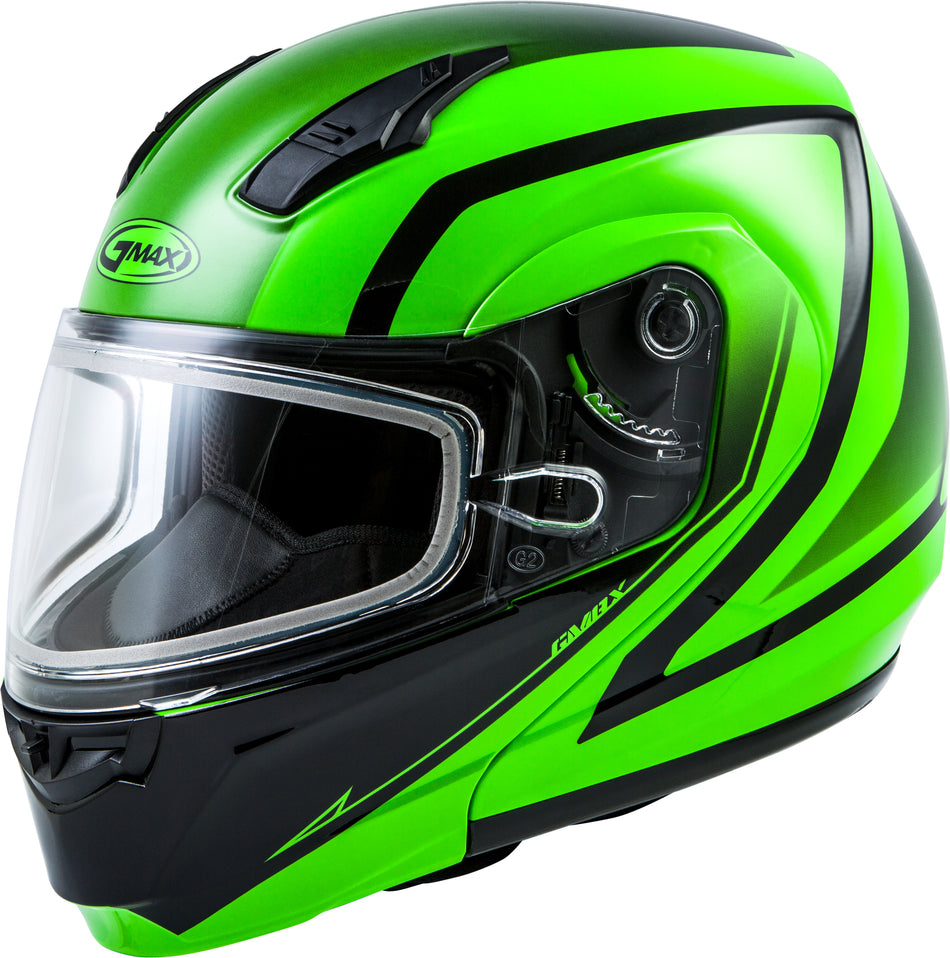 GMAX Md-04s Modular Docket Snow Helmet Neon Green/Black 2x G2042648