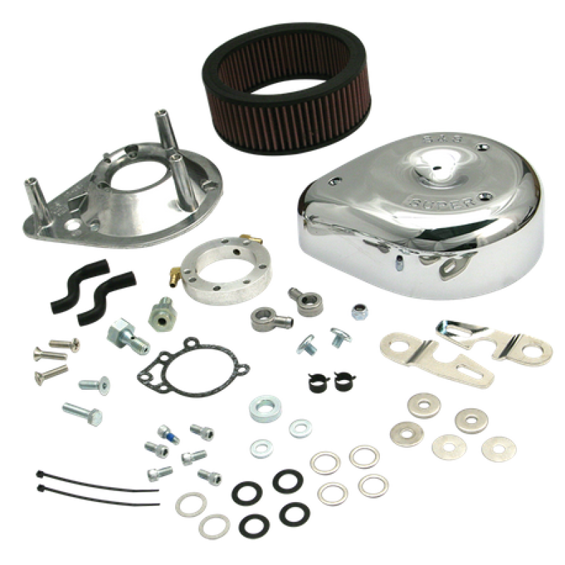 S&S Cycle 91-06 Carbureted XL Sportster Models Teardrop Air Cleaner Kit - Chrome