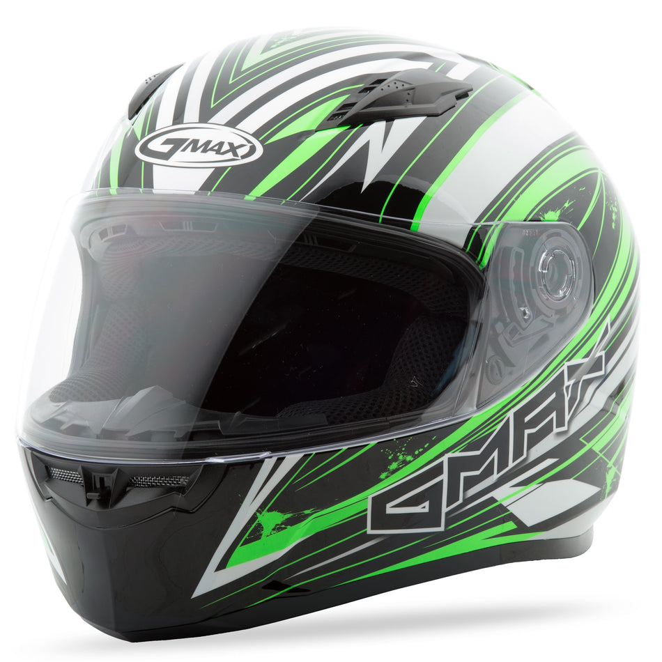 GMAX Ff-49 Full-Face Warp Helmet White/Hi-Vis Green 2x G7491678 TC-23