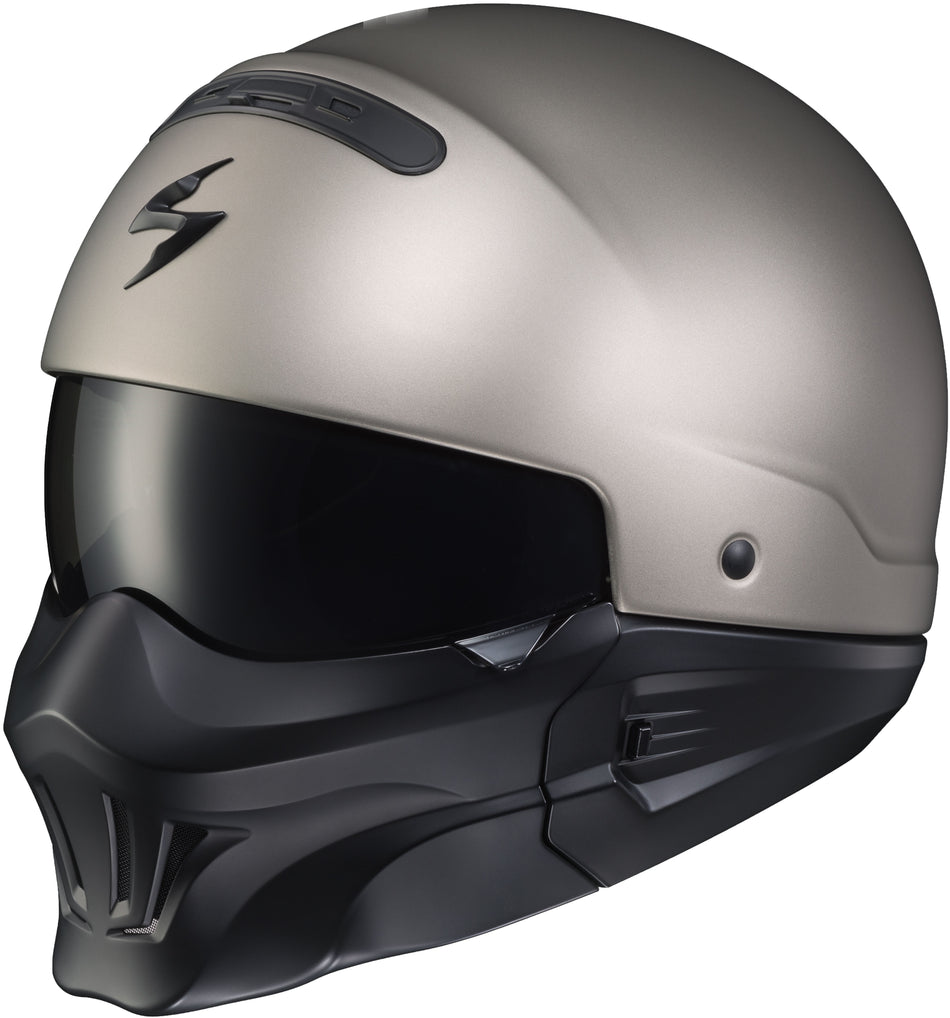SCORPION EXO Covert Open-Face Helmet Titanium W/ Evo Mask Xl COV-0406