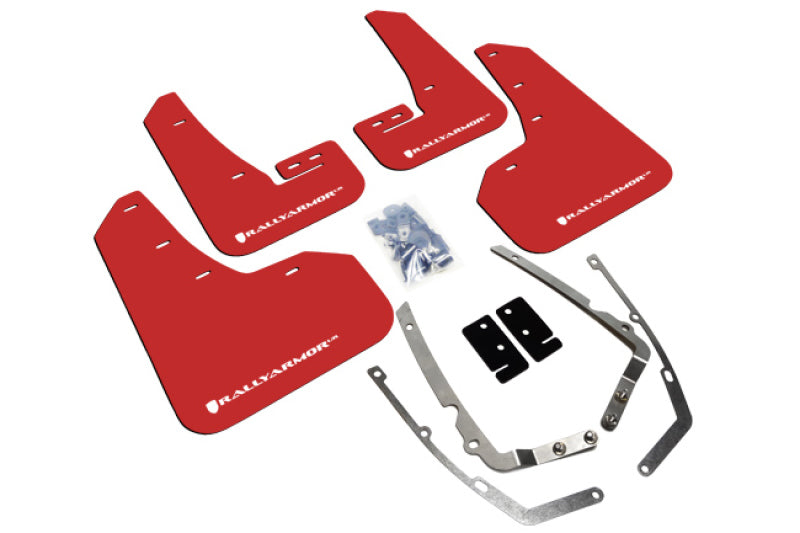 Rally Armor 15-21 VW Golf/GTI/TSI Red UR Mud Flap w/ White Logo MF37-UR-RD/WH