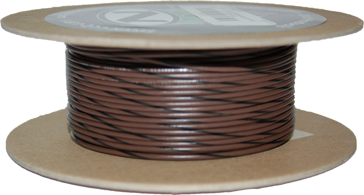 NAMZ CUSTOM CYCLE#18-Gauge Brown/Black Stripe 100' Spool Of Primary WireNWR-10-100