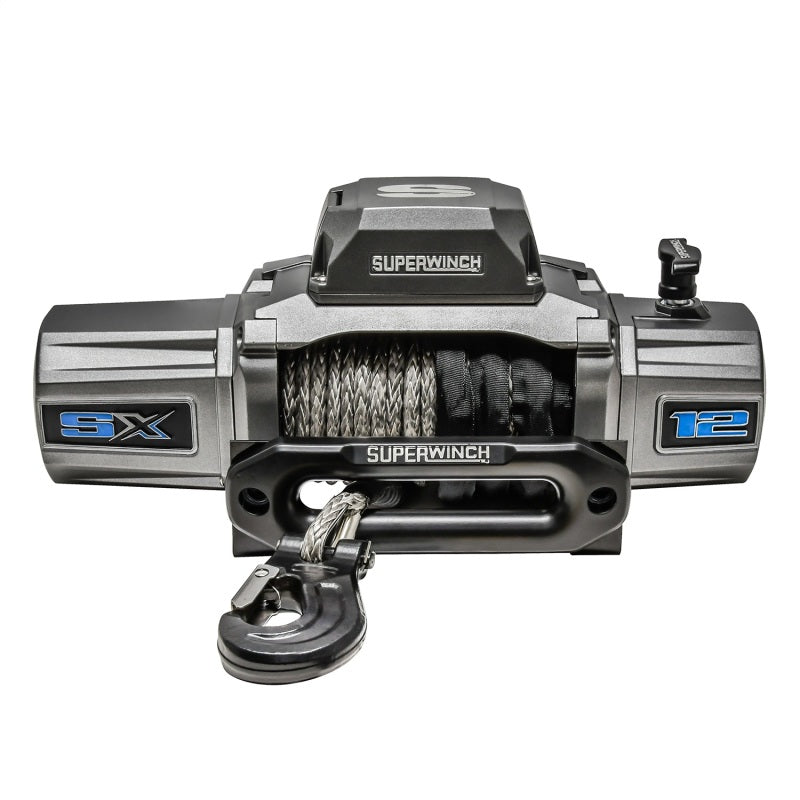 Superwinch 12000 LBS 12V DC 3/8in x 80ft Synthetic Rope SX 12000SR Winch - Graphite 1712201