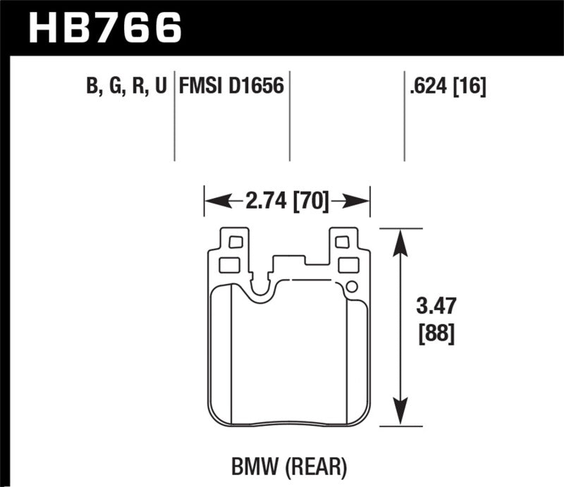 Hawk BMW DTC-60 Race Rear Brake Pads KHB766G.624