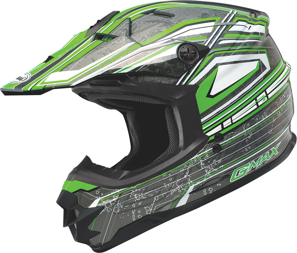GMAX Gm-76x Bio Helmet Green/White/Black Xs G3768223 TC-3