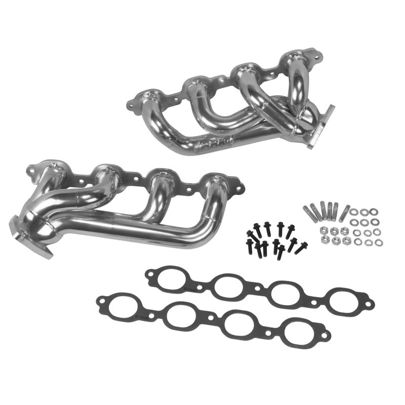 BBK 14-18 GM Truck 5.3/6.2 1 3/4in Shorty Tuned Length Headers - Polished Silver Ceramic 40470