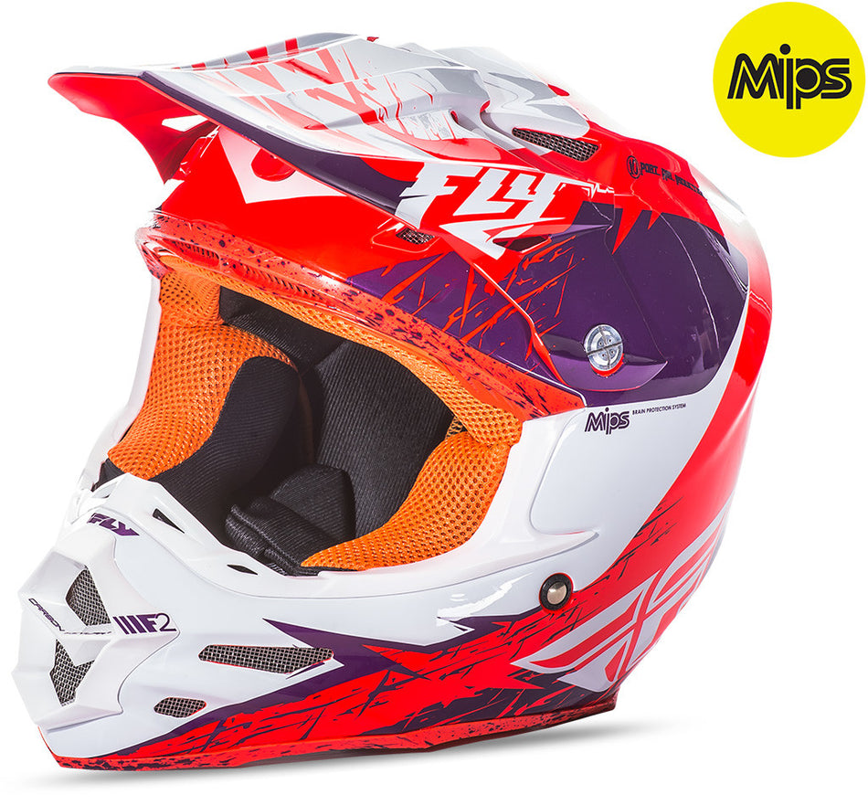 FLY RACING F2 Retrospec Helmet Purple/Orange 2x 73-42262X